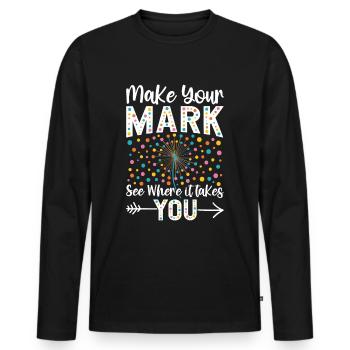 Dot Day Make Your Sign Art Teacher - Men's Premium Organic Long Sleeve Shirt - black - Front - Nico (187cm)