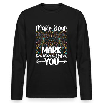 Dot Day Make Your Sign Art Teacher - Men's Premium Organic Long Sleeve Shirt - black - Front - Nico (187cm)