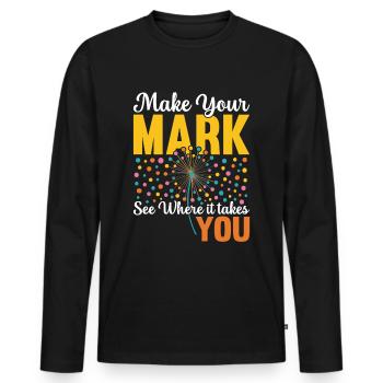 Dot Day Make Your Sign Art Teacher - Men's Premium Organic Long Sleeve Shirt - black - Front - Nico (187cm)