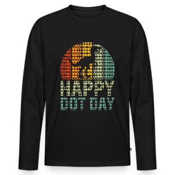 International Colorful Dots Day - Men's Premium Organic Long Sleeve Shirt - black - Front - Nico (187cm)