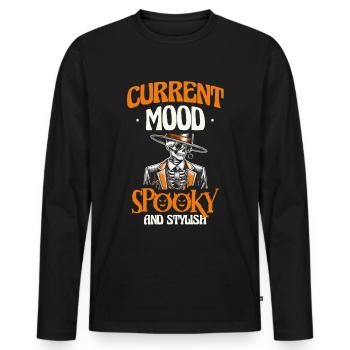 Aktuelle Stimmung Gruselig Und Stilvoll, Halloween - Männer Premium Bio Langarmshirt - Schwarz - Vorne - Nico (187cm)