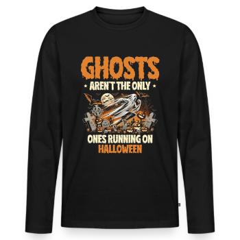 Halloween isn't just ghosts, cardio - Men's Premium Organic Long Sleeve Shirt - black - Front - Nico (187cm)