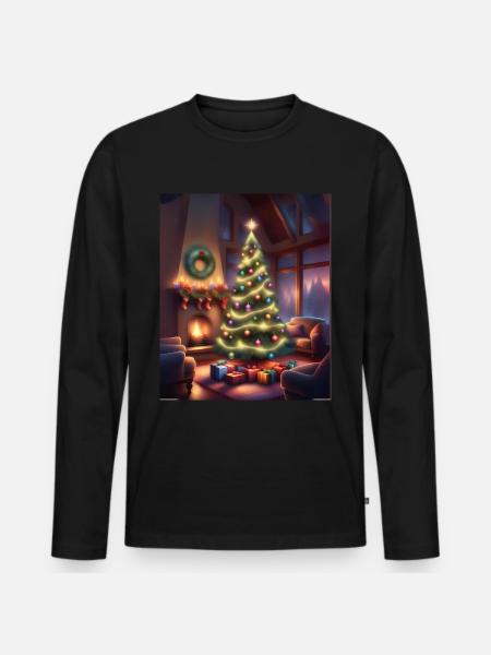 Heiligabend - Männer Premium Bio Langarmshirt - Schwarz