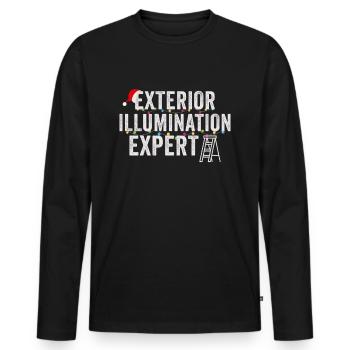 Christmas Expert for Christmas Lights - Men's Premium Organic Long Sleeve Shirt - black - Front - Nico (187cm)