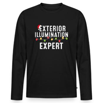 Christmas Expert for Christmas Lights - Men's Premium Organic Long Sleeve Shirt - black - Front - Nico (187cm)