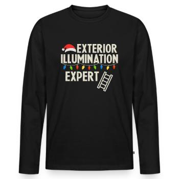 Christmas Expert for Christmas Lights - Men's Premium Organic Long Sleeve Shirt - black - Front - Nico (187cm)
