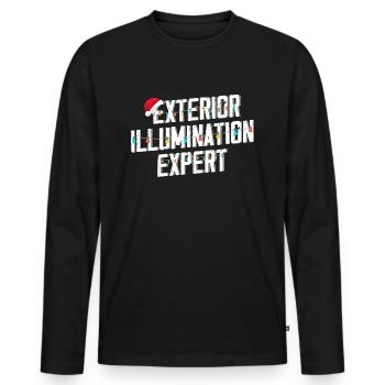 Christmas Expert for Christmas Lights - Men's Premium Organic Long Sleeve Shirt - black - Front - Nico (187cm)