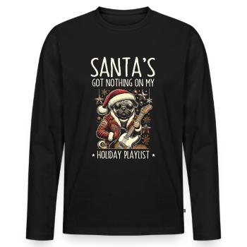 Der Weihnachtsmann nichts auf Weihnachts Playlist - Männer Premium Bio Langarmshirt - Schwarz - Vorne - Nico (187cm)