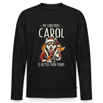 Mein Weihnachtslied ist besser als Ihres, Holiday - Männer Premium Bio Langarmshirt - Schwarz - Vorne - Nico (187cm)