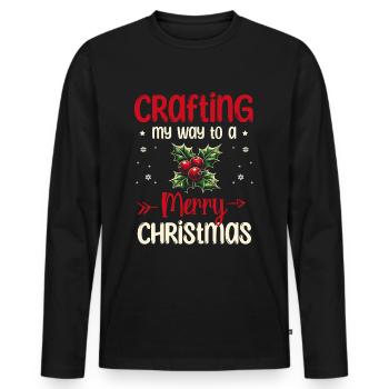 Craft my way to Merry Christmas - Men's Premium Organic Long Sleeve Shirt - black - Front - Nico (187cm)