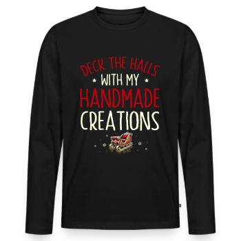 Décorez le hall avec des créations faites à la main - T-shirt manches longues Premium bio Homme - noir - Devant - Nico (187cm)