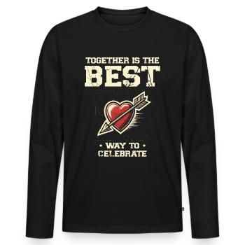 Best Way to Celebrate New Year Loving Couple Together - Men's Premium Organic Long Sleeve Shirt - black - Front - Nico (187cm)