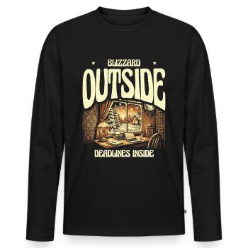 Blizzard Outside Deadlines Inside Winter Work Life - Men's Premium Organic Long Sleeve Shirt - black - Front - Nico (187cm)