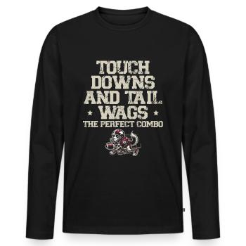Touchdowns and Tailwags, The Combination, Football - Men's Premium Organic Long Sleeve Shirt - black - Front - Nico (187cm)