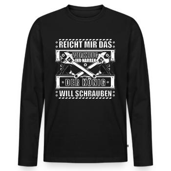 Auto Schrauber Mechaniker - Männer Premium Bio Langarmshirt - Schwarz - Vorne - Nico (187cm)