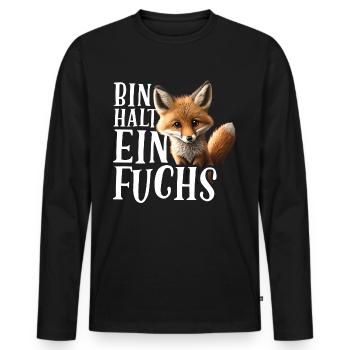 Bin halt ein Fuchs Fuchsliebhaber Statement - Männer Premium Bio Langarmshirt - Schwarz - Vorne - Nico (187cm)