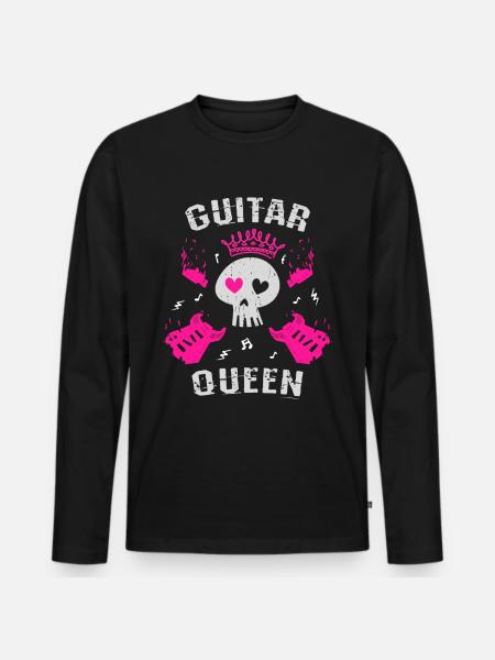 Guitar Queen - Men's Premium Organic Long Sleeve Shirt - black