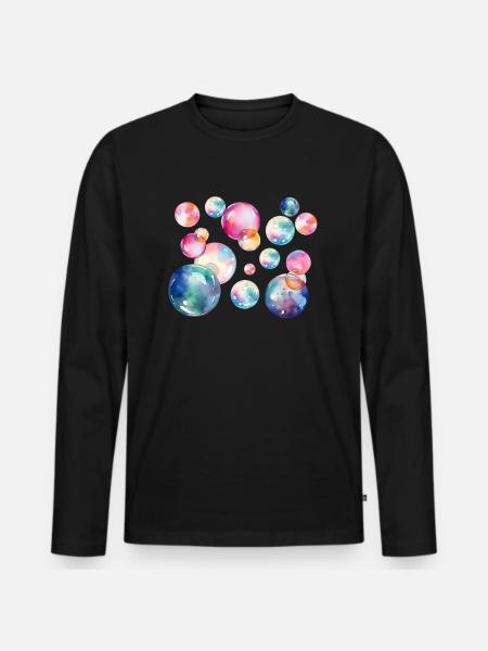 Dreambubbles - Männer Premium Bio Langarmshirt - Schwarz
