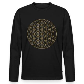 Flower of Live Flower of Life Protection Symbol - Men's Premium Organic Long Sleeve Shirt - black - Front - Nico (187cm)