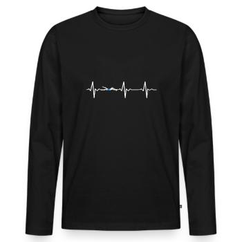 Swimming Swimmers Swimming pool Outdoor pool Swimmer - Men's Premium Organic Long Sleeve Shirt - black - Front - Nico (187cm)