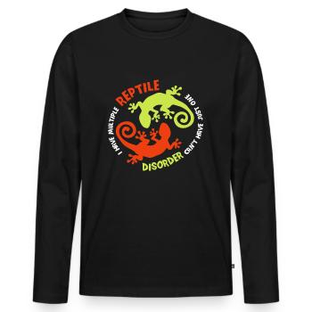 I love reptile gift bearded dragon lizards - Men's Premium Organic Long Sleeve Shirt - black - Front - Nico (187cm)