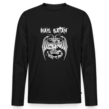 Salut Satan I Baphomet satanique - T-shirt manches longues Premium bio Homme - noir - Devant - Nico (187cm)