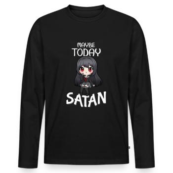Maybe Today Satan I Satanic Creepy Cute Anime Girl - Men's Premium Organic Long Sleeve Shirt - black - Front - Nico (187cm)