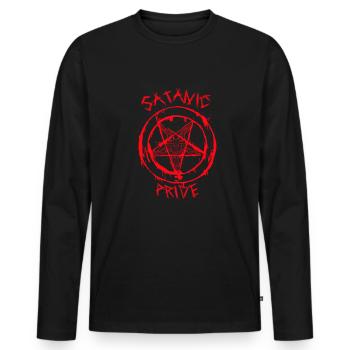 Orgueil satanique I Pentagramme - T-shirt manches longues Premium bio Homme - noir - Devant - Nico (187cm)