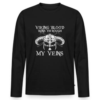 Le sang viking coule dans mes veines Walhalla - T-shirt manches longues Premium bio Homme - noir - Devant - Nico (187cm)