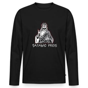 Satanic Pride Not Today Jesus - Men's Premium Organic Long Sleeve Shirt - black - Front - Nico (187cm)