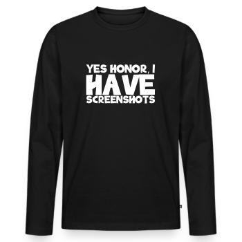 Oui Honor I Have Screenshots Lawyer Funny - T-shirt manches longues Premium bio Homme - noir - Devant - Nico (187cm)