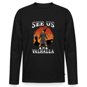 Rendez-vous à Valhalla I Valhalla Viking - T-shirt manches longues Premium bio Homme - noir - Devant - Nico (187cm)