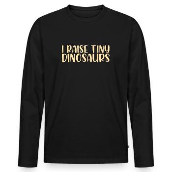 J’élève de minuscules dinosaures minuscules I Poulets drôles - T-shirt manches longues Premium bio Homme - noir - Devant - Nico (187cm)