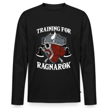 Training for Ragnarok I Nordic Wikinger Walhalla - Männer Premium Bio Langarmshirt - Schwarz - Vorne - Nico (187cm)