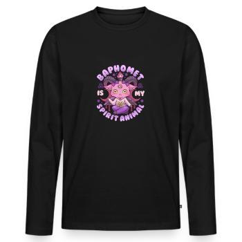 Baphomet Is My Spirit Animal I Satanic Occult - Men's Premium Organic Long Sleeve Shirt - black - Front - Nico (187cm)