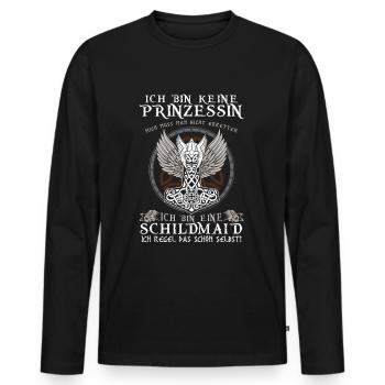 front 77131662293365696 - Männer Premium Bio Langarmshirt - Schwarz - Vorne - Nico (187cm)