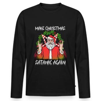 I Pentagramme du diable satanique - T-shirt manches longues Premium bio Homme - noir - Devant - Nico (187cm)
