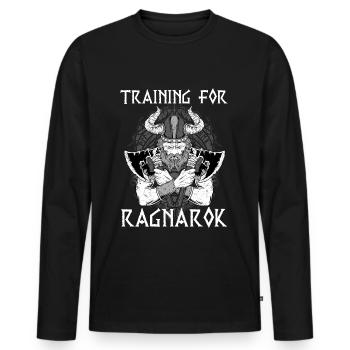 Training For Ragnarok I Valhalla Viking Mythology - Männer Premium Bio Langarmshirt - Schwarz - Vorne - Nico (187cm)