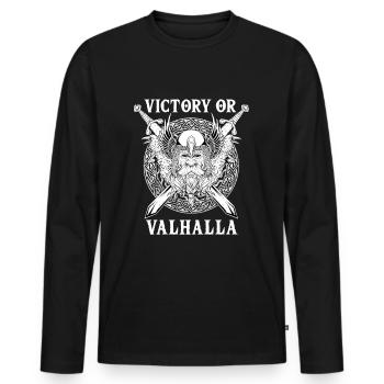 front 53111662298158934 - Männer Premium Bio Langarmshirt - Schwarz - Vorne - Nico (187cm)
