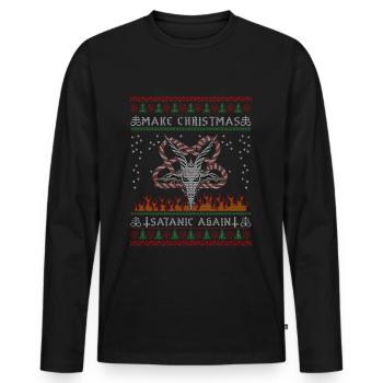 I Pentagramme du diable satanique - T-shirt manches longues Premium bio Homme - noir - Devant - Nico (187cm)