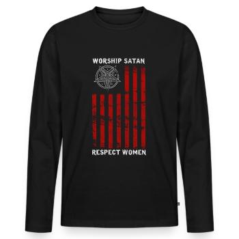 front 69101603191548027 - Männer Premium Bio Langarmshirt - Schwarz - Vorne - Nico (187cm)