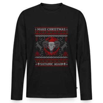 I Pentagramme du diable satanique - T-shirt manches longues Premium bio Homme - noir - Devant - Nico (187cm)