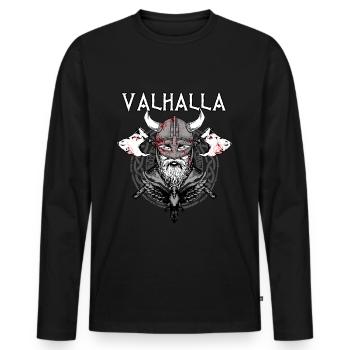 Valhalla I Viking Warrior I Odin I Wikinger - Männer Premium Bio Langarmshirt - Schwarz - Vorne - Nico (187cm)