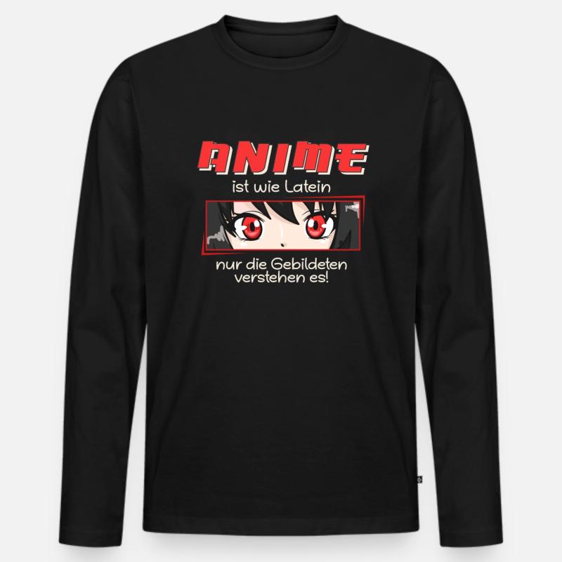 front 37101645460689350 - Männer Premium Bio Langarmshirt - Schwarz