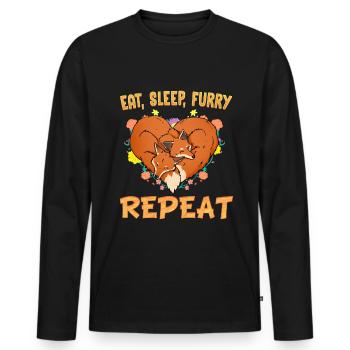 Eat Sleep Furry Repeat I Furries Fandom Cosplay - Men's Premium Organic Long Sleeve Shirt - black - Front - Nico (187cm)
