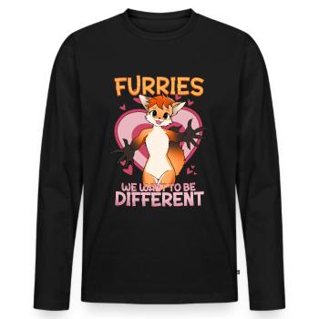 Furries we want to be different I Furries Fandom - Männer Premium Bio Langarmshirt - Schwarz - Vorne - Nico (187cm)