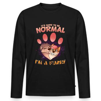 C’est difficile d’être normal, je suis un cosplay à fourrure - T-shirt manches longues Premium bio Homme - noir - Devant - Nico (187cm)