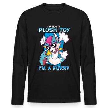 I'm not a plush toy I'm a Furry I Furries Fandom - Männer Premium Bio Langarmshirt - Schwarz - Vorne - Nico (187cm)