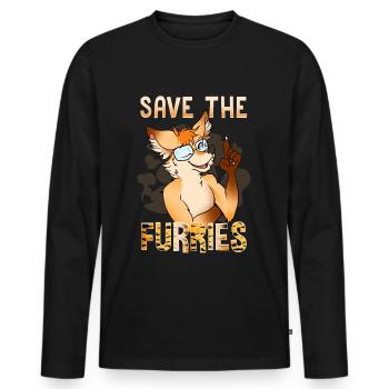 Save the Furries I Furry Fandom Anime Cosplay - Männer Premium Bio Langarmshirt - Schwarz - Vorne - Nico (187cm)