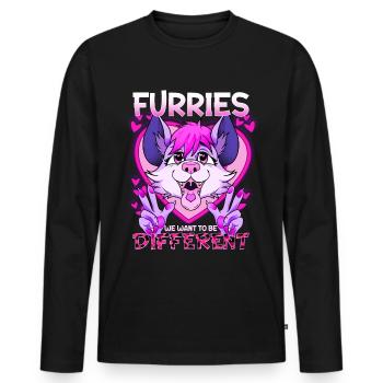 Furries we want to be different I Furries Fandom - Männer Premium Bio Langarmshirt - Schwarz - Vorne - Nico (187cm)